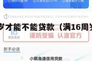 满16周岁才能不能贷款（满16周岁可以贷款嘛）