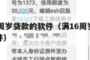 给满16周岁贷款的软件（满16周岁的正规贷款软件）