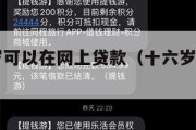 满16周岁可以在网上贷款（十六岁能网上贷款吗）